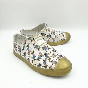 DISNEY X NATIVE Jefferson Minnie Mouse White Gold Slip On Sneakers Juniors 1